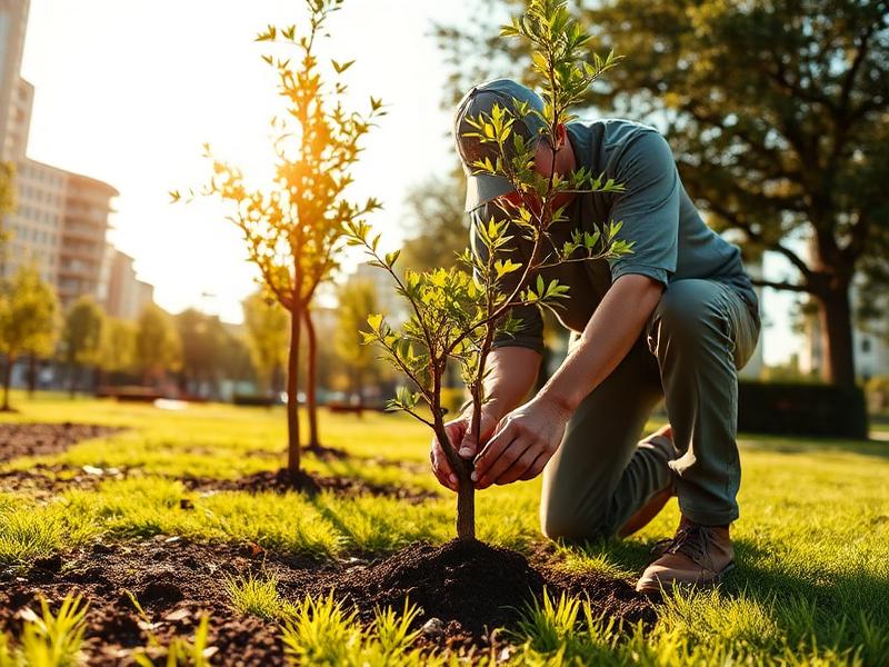 Paysagisme professionnel — plantation d'arbres et massifs