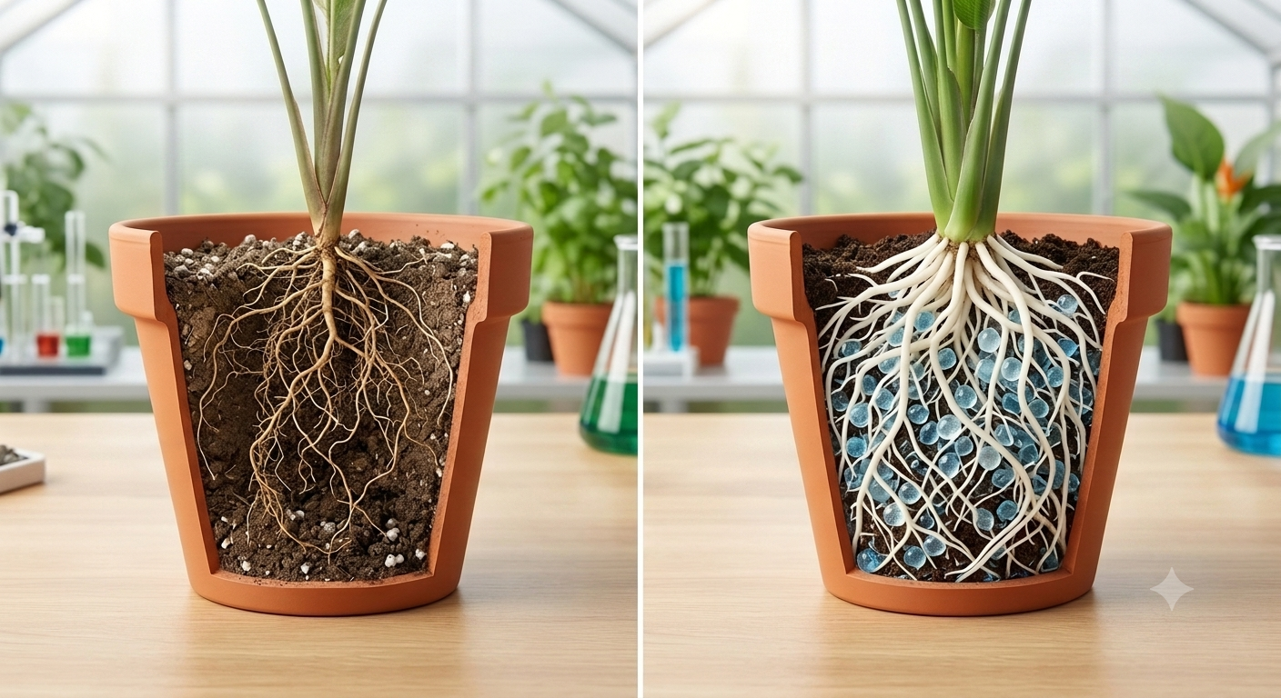 Comparaison sans et avec LONOA — plante stressée vs plante vigoureuse