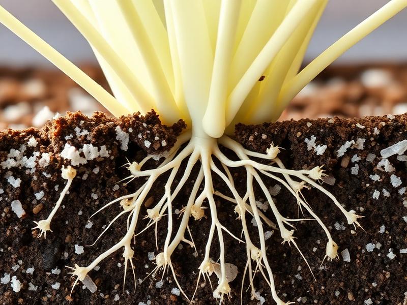 Racines développées grâce à la perlite et aux supports de culture AGRILENE